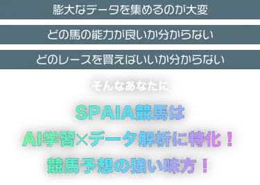 SPAIA競馬はAI学習×データ解析に特化！競馬予想の強い味方！