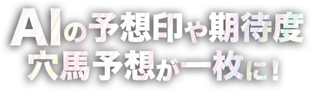 AIの予想印や期待度穴馬予想が一枚に！